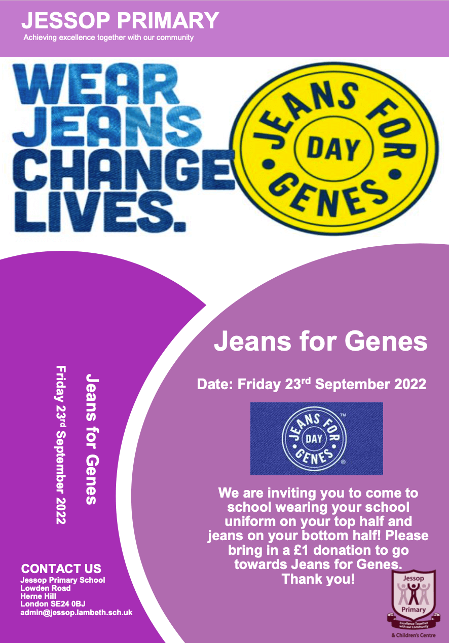 Jeans 4 Genes Day 23rd September 2022 Jessop Primary